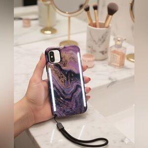 RARE Discontinued LuMee Duo Marble Swirl Phone Case in Purple and Gold